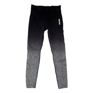 Gymshark Adapt Ombre Seamless Leggings Mid Rise Size Small Black Grey